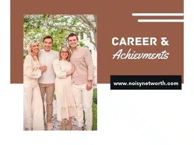 An image of Todd and Julie Mullins with their family and on the right text 'Career and Achievements', below 'www.noisynetworth.com'.